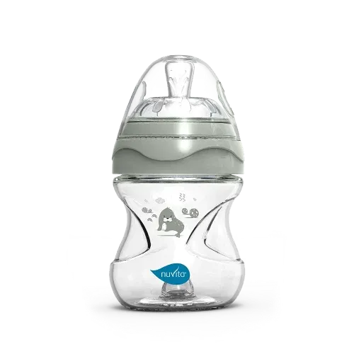 Nuvita - Materno Feel Anti-Colic Baby Bottle (Sage Green) - GOLDFARMACI