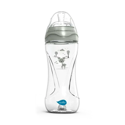 Nuvita - Materno Feel Anti-Colic Baby Bottle (Sage Green) - GOLDFARMACI