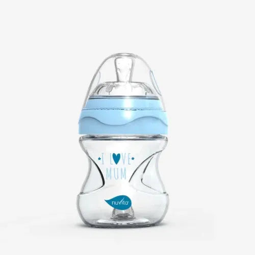 Nuvita - Materno Feel Glass Anti-Colic Baby Bottle (Blue) - GOLDFARMACI