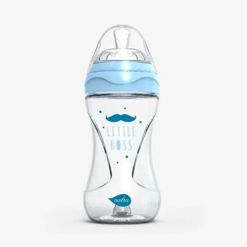 Nuvita - Materno Feel Glass Anti-Colic Baby Bottle (Blue) - GOLDFARMACI