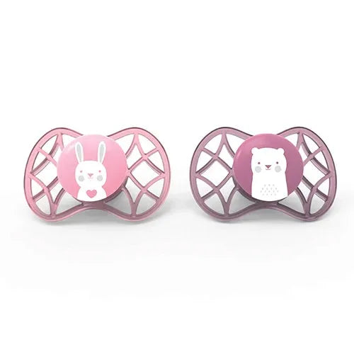 Nuvita - Set of 2 Pacifiers With Orthodontic Teat 0m+ (Girls) - GOLDFARMACI