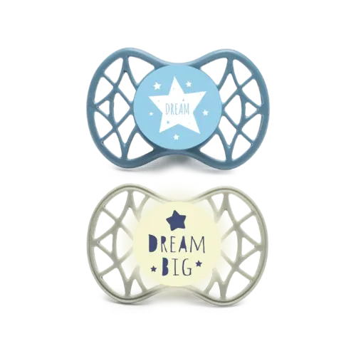 Nuvita - Set of 2 Pacifiers With Symmetrical Teat 0m+ (Boys) - GOLDFARMACI