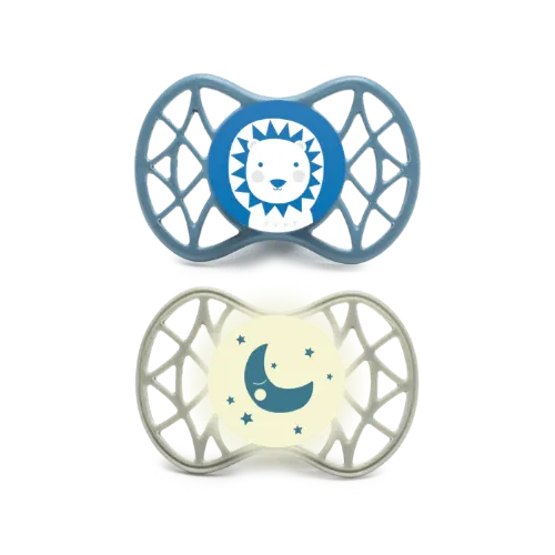 Nuvita - Set of 2 Pacifiers With Symmetrical Teat 0m+ (Boys) - GOLDFARMACI