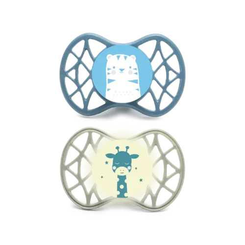 Nuvita - Set of 2 Pacifiers With Symmetrical Teat 0m+ (Boys) - GOLDFARMACI