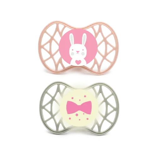 Nuvita - Set of 2 Pacifiers With Symmetrical Teat 0m+ (Girls) - GOLDFARMACI