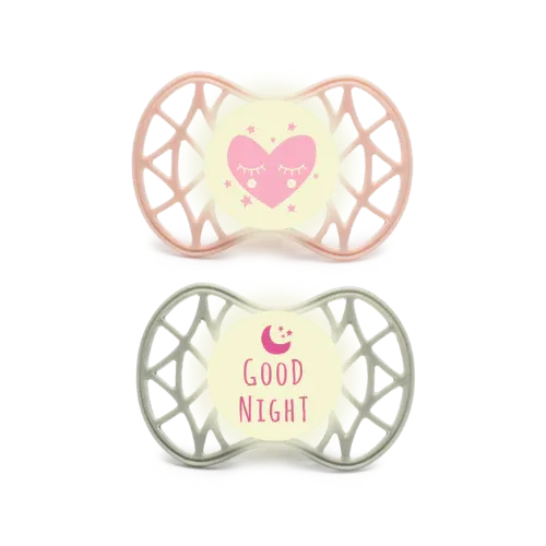 Nuvita - Set of 2 Pacifiers With Symmetrical Teat 0m+ (Girls) - GOLDFARMACI