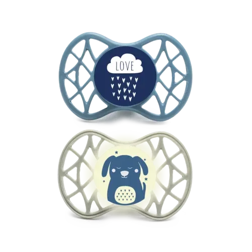 Nuvita - Set of 2 Pacifiers With Symmetrical Teat 6m+ (Boys) - GOLDFARMACI