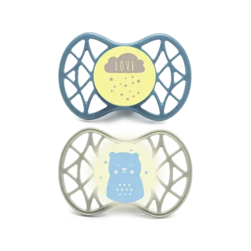 Nuvita - Set of 2 Pacifiers With Symmetrical Teat 6m+ (Boys) - GOLDFARMACI