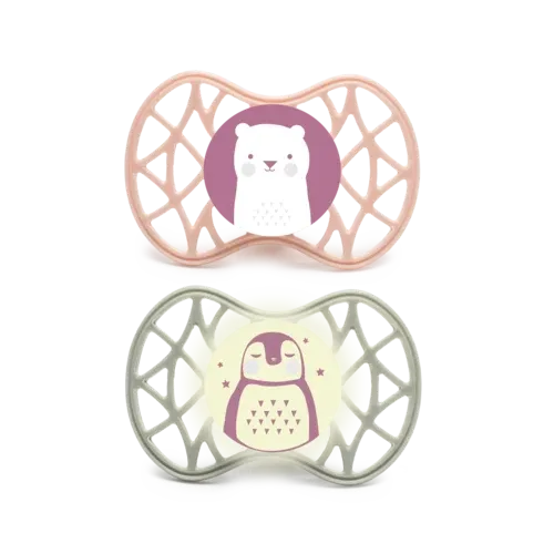 Nuvita - Set of 2 Pacifiers With Symmetrical Teat 6m+ (Girls) - GOLDFARMACI