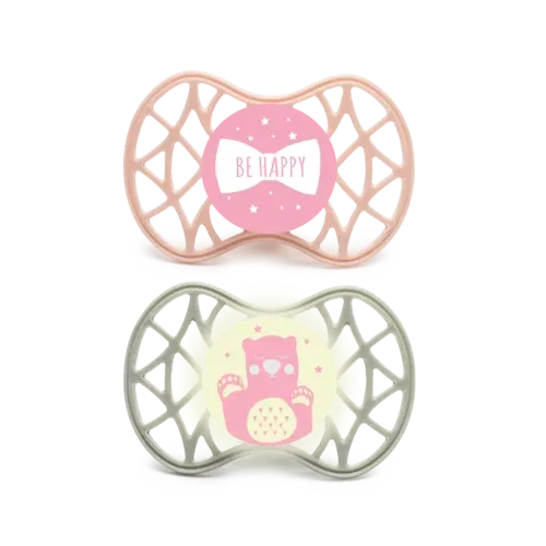 Nuvita - Set of 2 Pacifiers With Symmetrical Teat 6m+ (Girls) - GOLDFARMACI