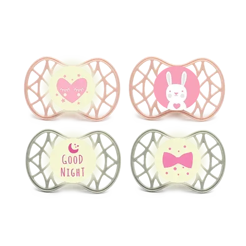Nuvita - Set of 4 Pacifiers With Symmetrical Teat 0m+ (Girls) - GOLDFARMACI