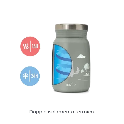 Nuvita - Stainless steel thermal container for liquid and solid food - 4471/ 4472 - GOLDFARMACI