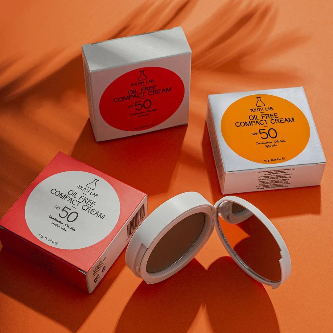 Youth Lab - Oil Free Compact Cream SPF 50 Combination / Oily Skin - Dark - GOLDFARMACI