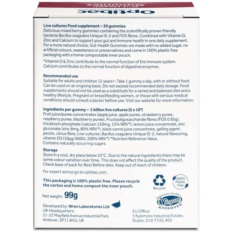 Optibac - Gut Health Gummies Probiotics - GOLDFARMACI