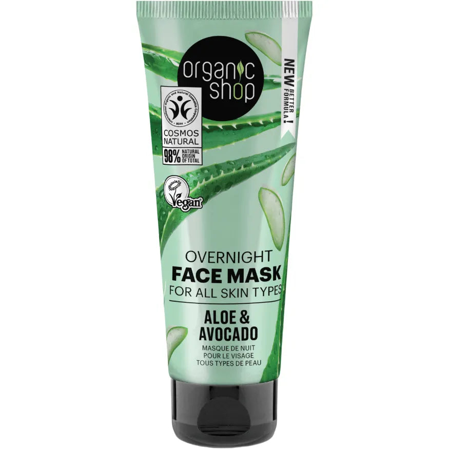 Organic Shop - Aloe & Avocado Overnight Face Mask - GOLDFARMACI