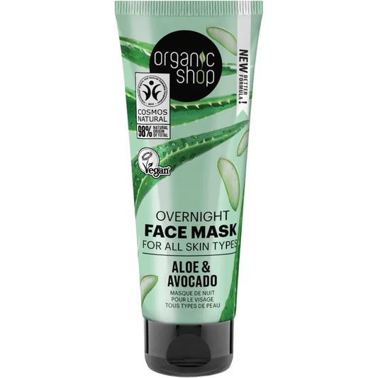 Organic Shop - Aloe & Avocado Overnight Face Mask - GOLDFARMACI