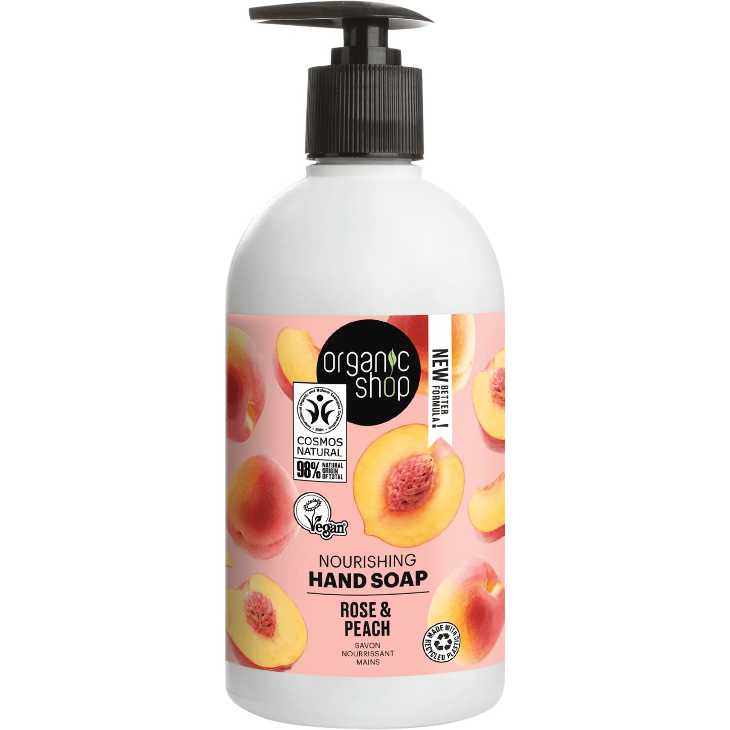 Organic Shop - Rose & Peach Nourishing Hand Soap - GOLDFARMACI