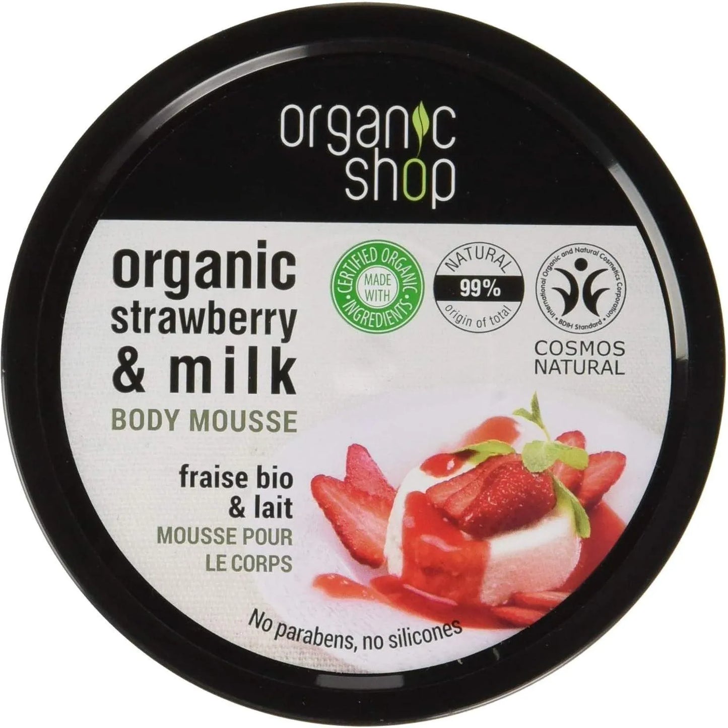 Organic Shop - Strawberry & Milk Body Mousse - GOLDFARMACI