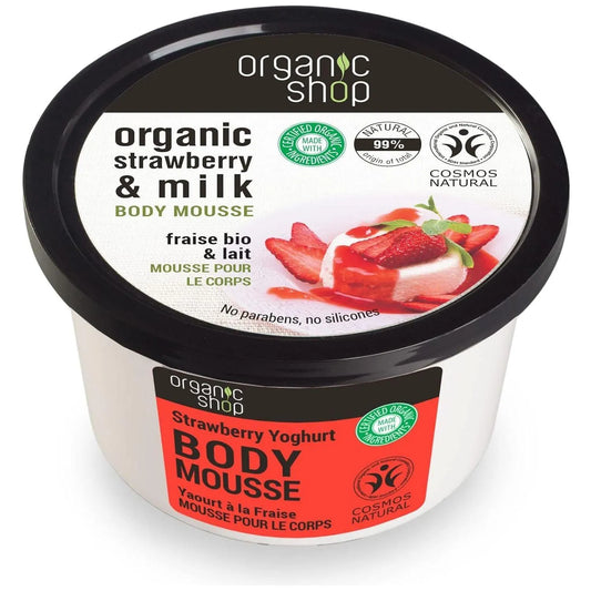 Organic Shop - Strawberry & Milk Body Mousse - GOLDFARMACI