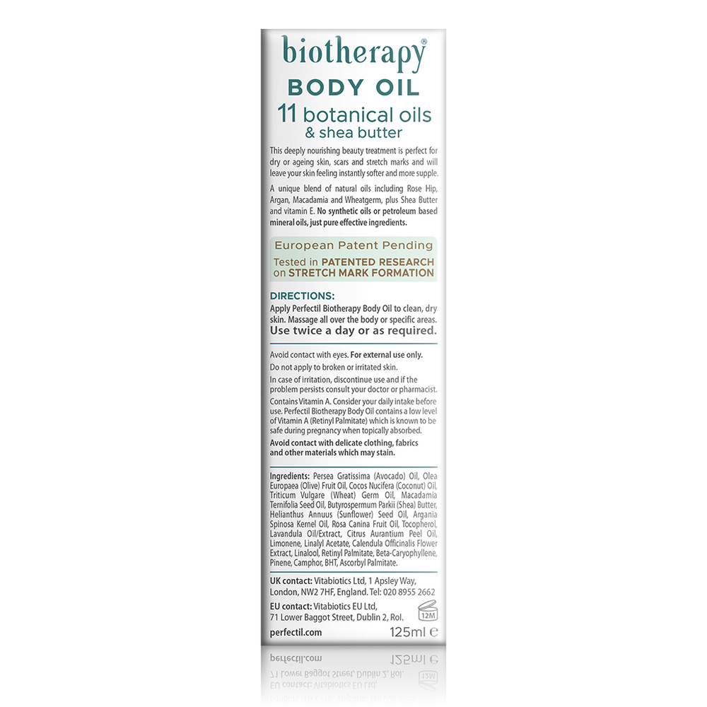 Vitabiotics Perfectil Biotherapy Body Oil 125 ml back pack