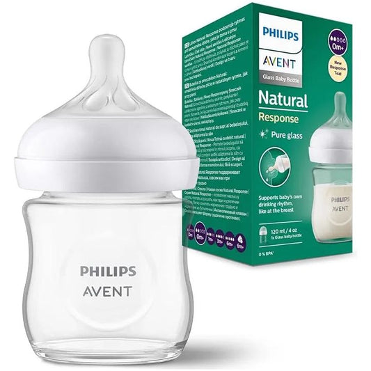 Philips Avent - Natural Response Baby Glass Bottle , 120ml - GOLDFARMACI