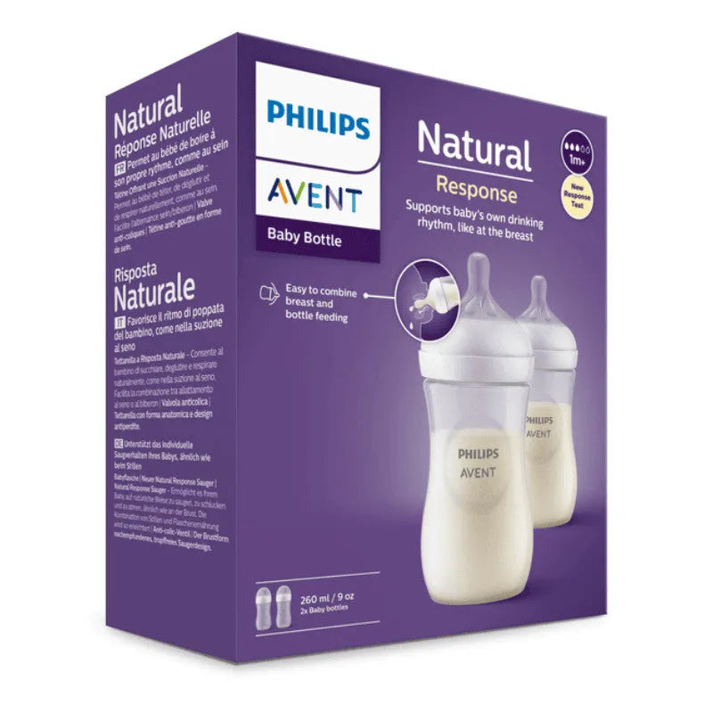 Philips Avent - Natural Response baby (Plastic) Bottle 260 ml - 2 pack - GOLDFARMACI