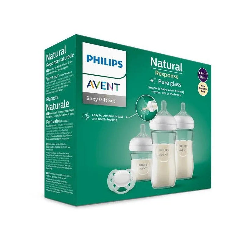 Philips Avent - Natural Response Newborn Glass Gift Set (Glass Bottles) - GOLDFARMACI