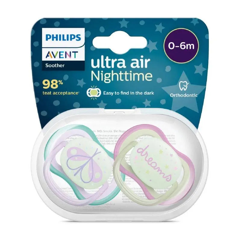 Philips Avent - Ultra Air Night-Time Pacifier 0-6m x2 - GOLDFARMACI