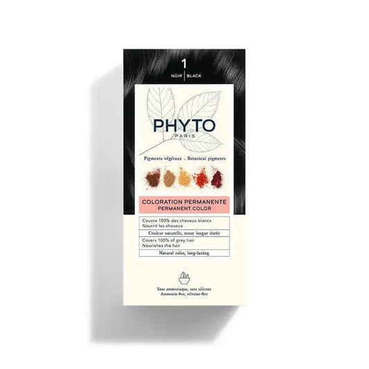 Phyto - Hair Color 1 Black Permanent Coloring - GOLDFARMACI