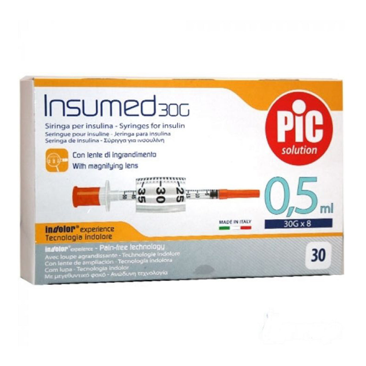 Pic Insulin Syringes 0.5 ml G30 30 pcs