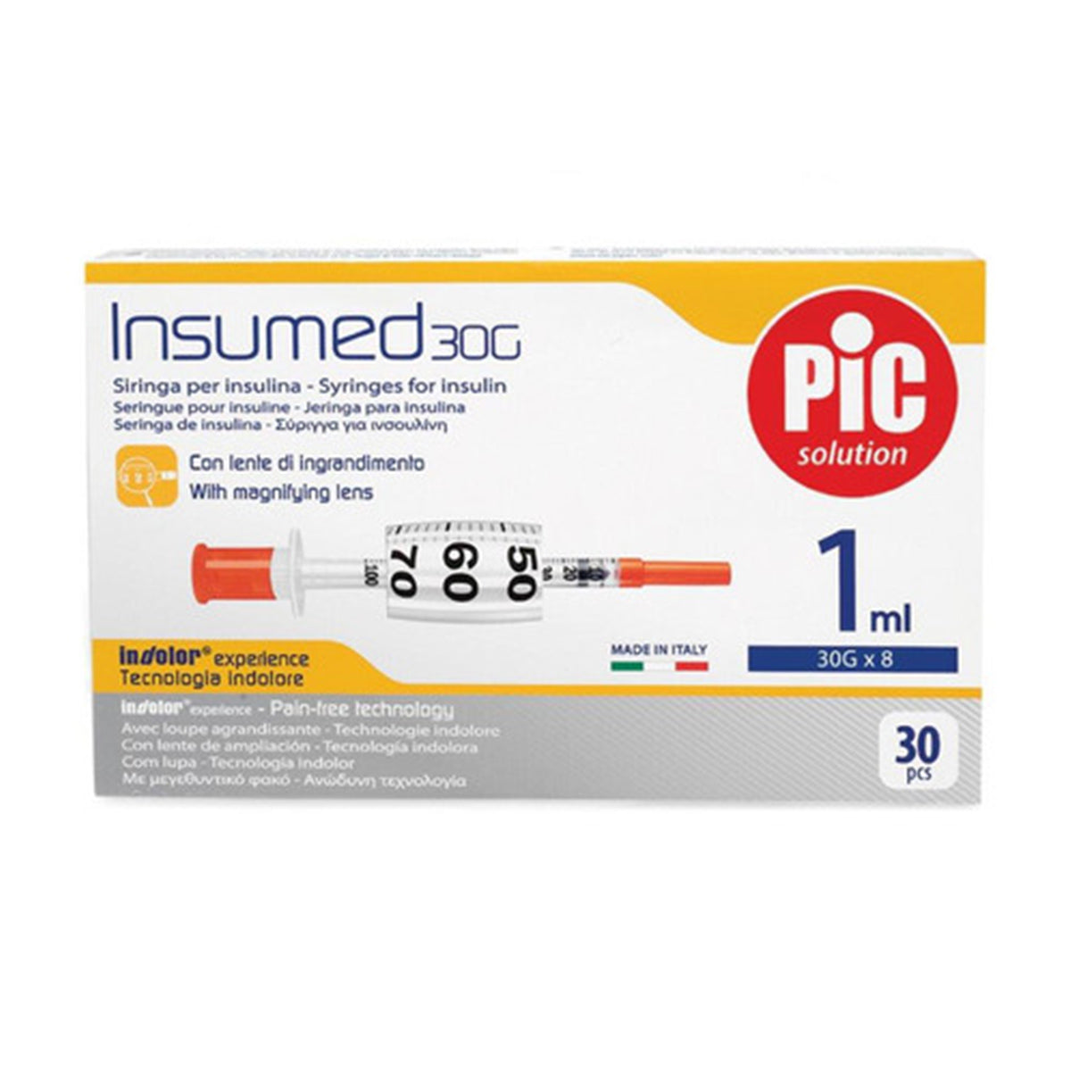 Pic Insulin Syringes 1 ml G30 30 pcs