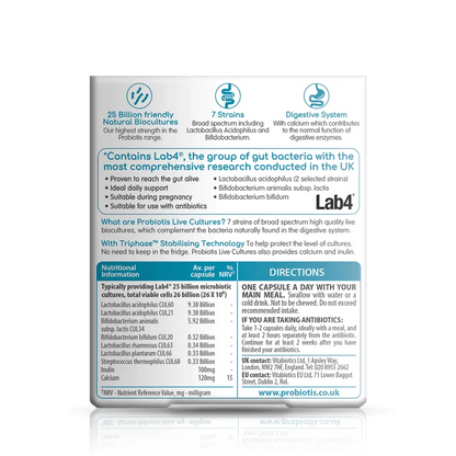 Vitabiotics - Probiotis Extra Strength Live Cultures 30Caps - GOLDFARMACI