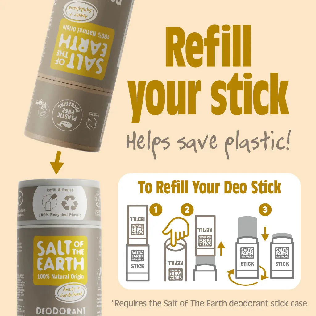 Salt of the Earth - Amber & Sandalwood Natural Deodorant Stick - GOLDFARMACI