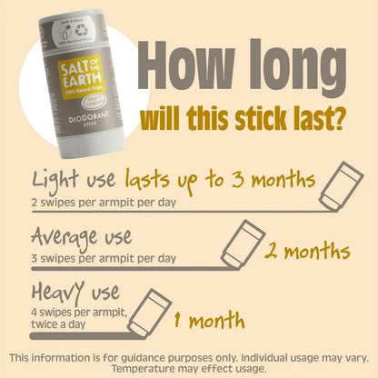 Salt of the Earth - Amber & Sandalwood Natural Deodorant Stick - GOLDFARMACI