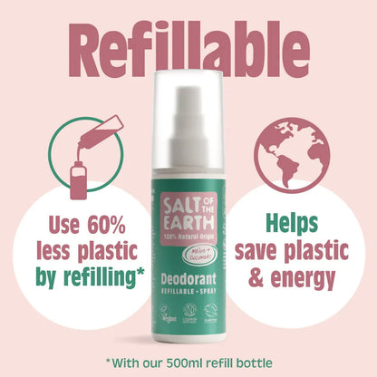 Salt of the Earth - Melon & Cucumber Natural Deodorant Spray - GOLDFARMACI