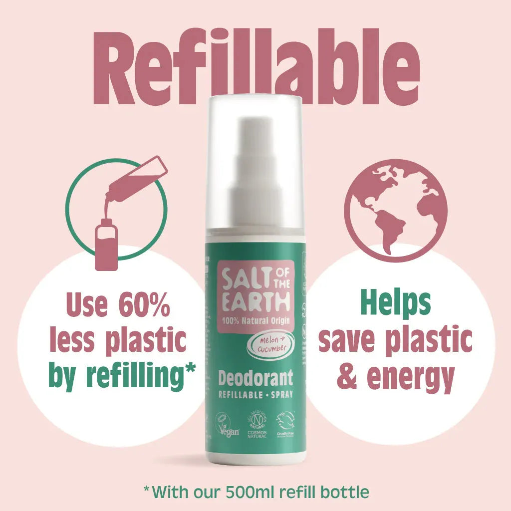 Salt of the Earth - Melon & Cucumber Natural Deodorant Spray - GOLDFARMACI