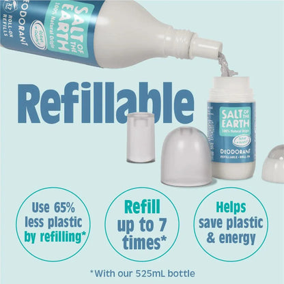 Salt of the Earth - Ocean & Coconut Natural Refillable Roll-On Deodorant - GOLDFARMACI