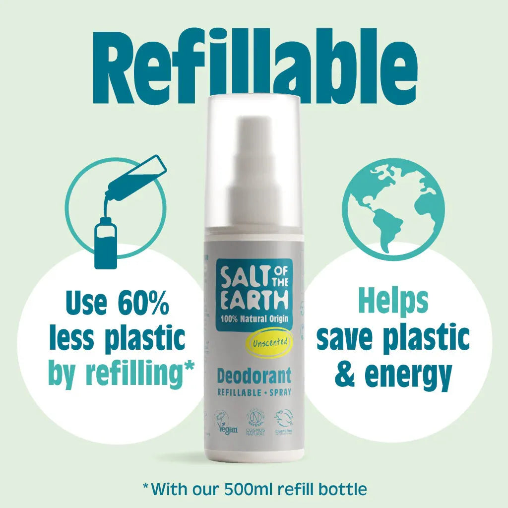 Salt of the Earth - Unscented Natural Deodorant Spray - GOLDFARMACI