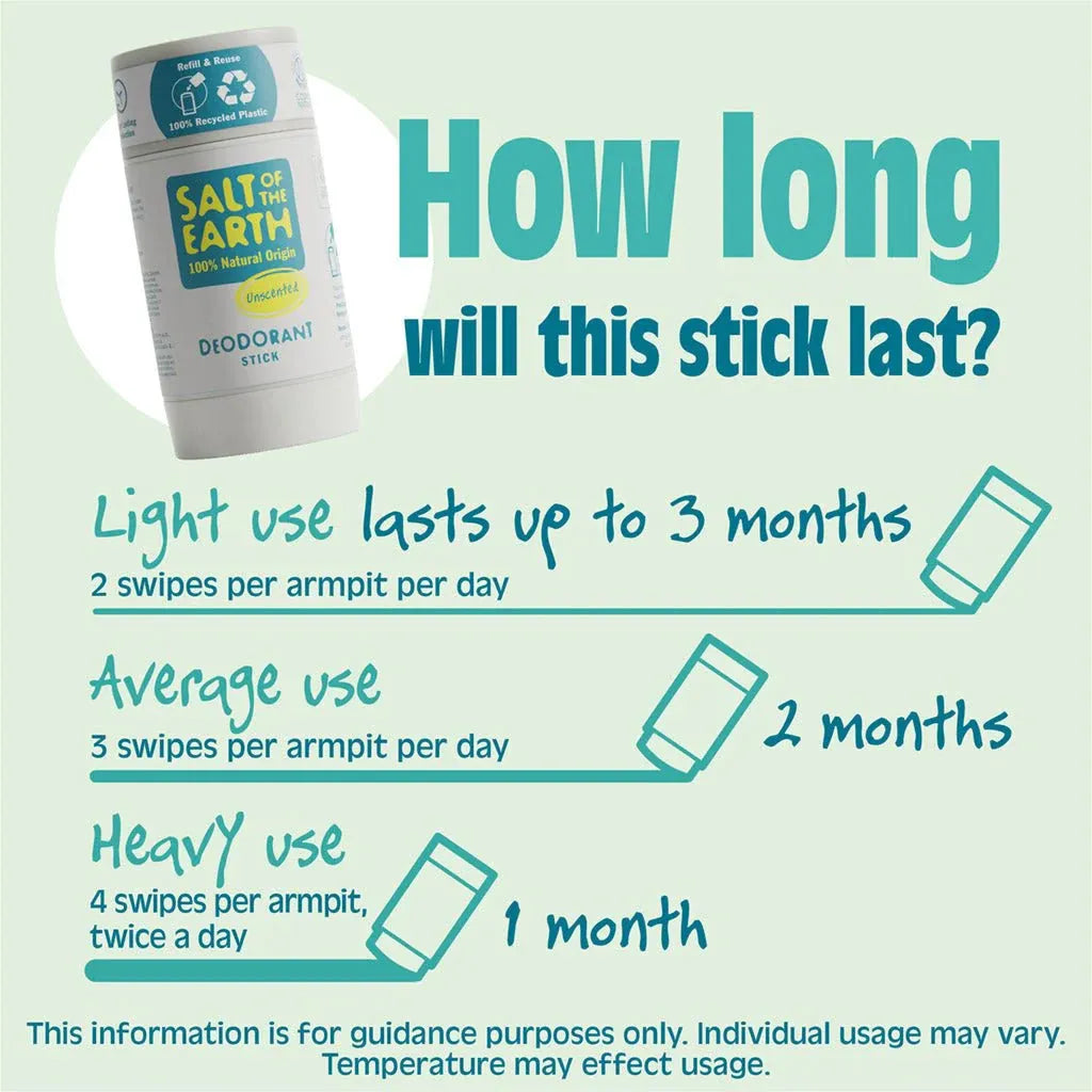 Salt of the Earth - Unscented Natural Deodorant Stick - GOLDFARMACI