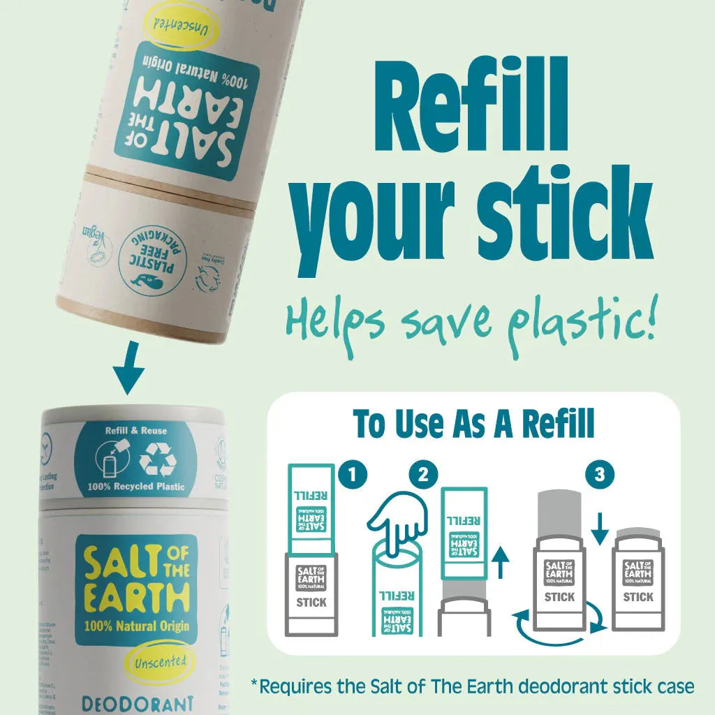 Salt of the Earth - Unscented Natural Deodorant Stick - GOLDFARMACI