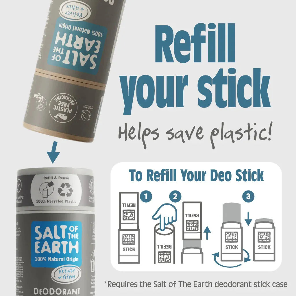 Salt of the Earth - Vetiver & Citrus Natural Deodorant Stick - GOLDFARMACI