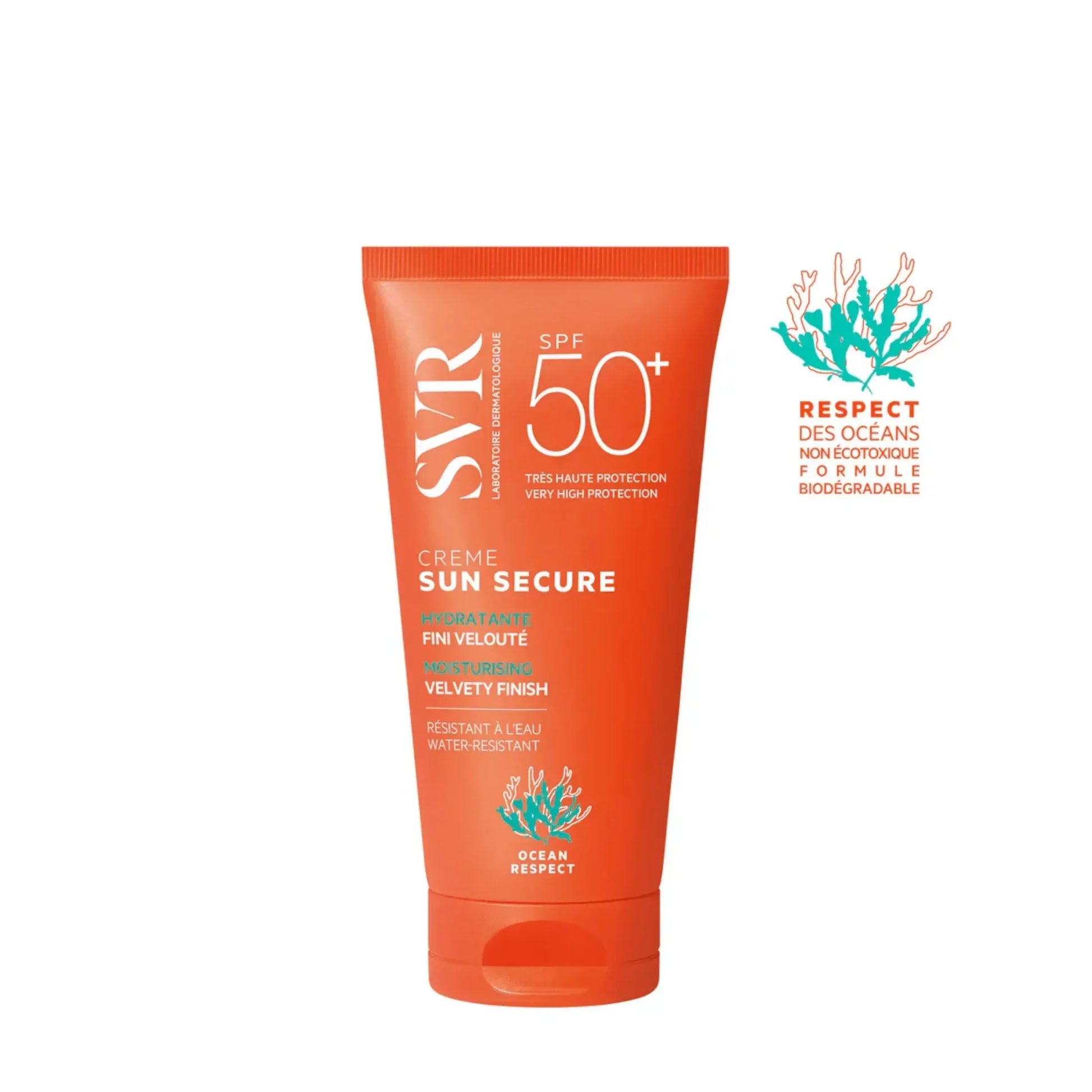SVR Sun Secure Cream SPF50+ sunscreen tube, water-resistant, for sale at Goldfarmaci online pharmacy