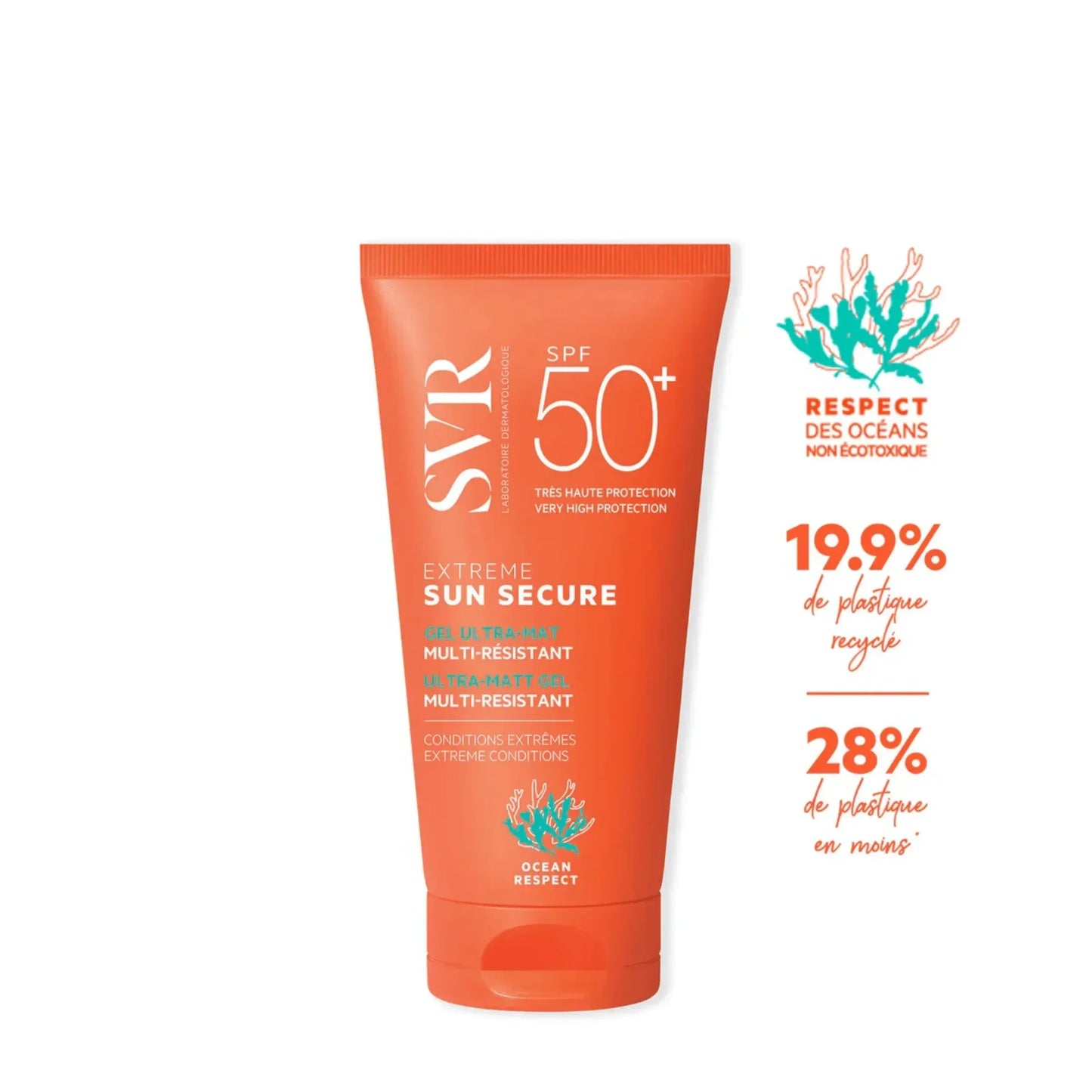 SVR Sun Secure Extreme Ultra-Matt Gel SPF 50+ sunscreen, eco-friendly packaging, Goldfarmaci