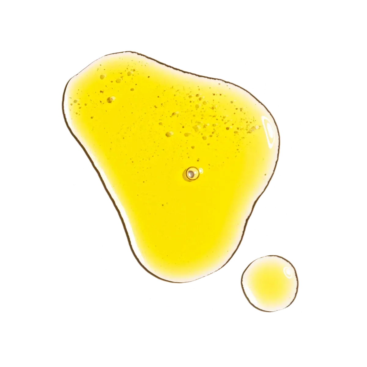 Organic cold-pressed rose hip seed oil droplets, yellow, skincare product from Goldfarmaci