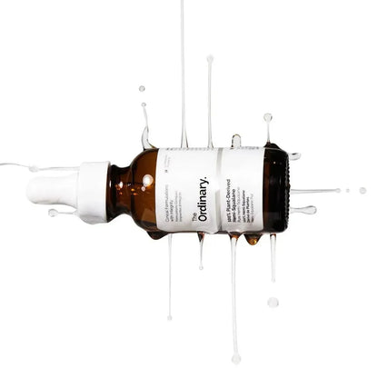 The Ordinary 100% Plant-Derived Hemi-Squalane serum bottle with liquid texture, featured by Goldfarmaci Albania online pharmacy.