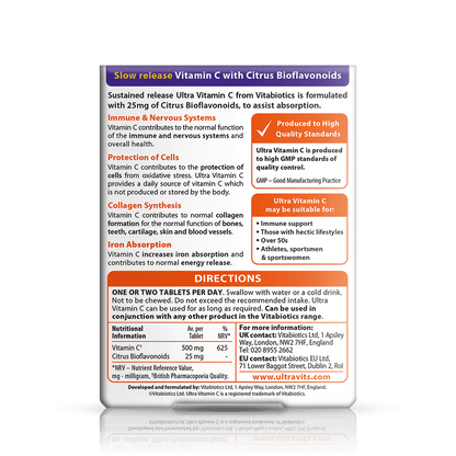 Vitabiotics Ultra Vitamin C 500 mg back pack