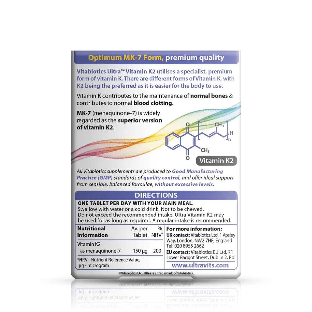 Vitabiotics - Ultra Vitamin K2 - GOLDFARMACI