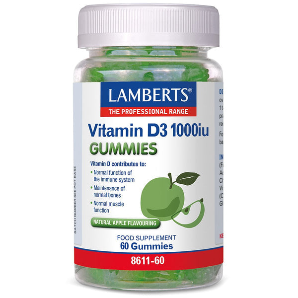 Lamberts Vitamin D3 Gummies 1000 IU 60 gummies