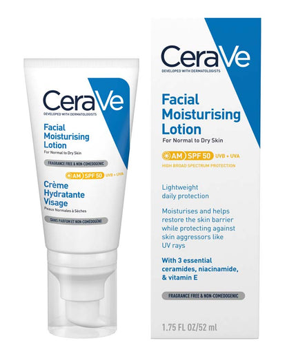 CeraVe AM Facial Moisturising Lotion SPF 50 52 ml