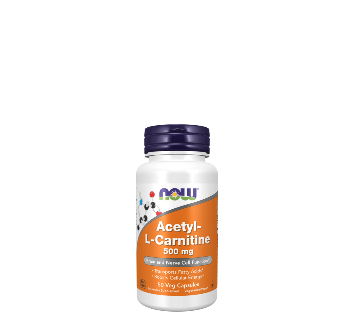 NOW Acetyl-L-Carnitine 500 mg, 50 kapsula vegjetariane